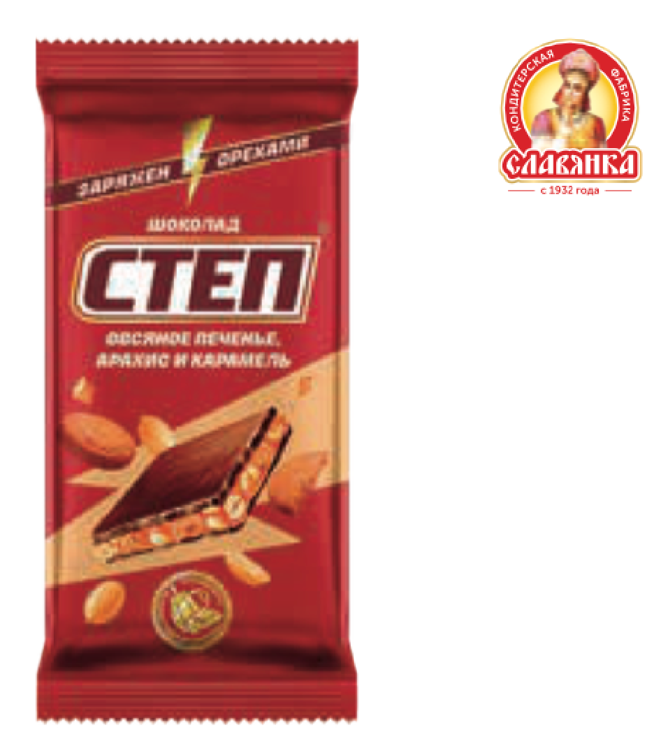 СЛВ ПЛИТ Степ с овсяным печеньем, арахисом и карамелью фл/п 80*15