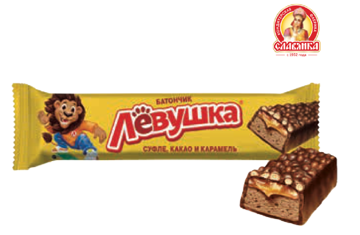 СЛВ БАТ Лёвушка конфеты глазированные с суфле и карамелью фл 42*25