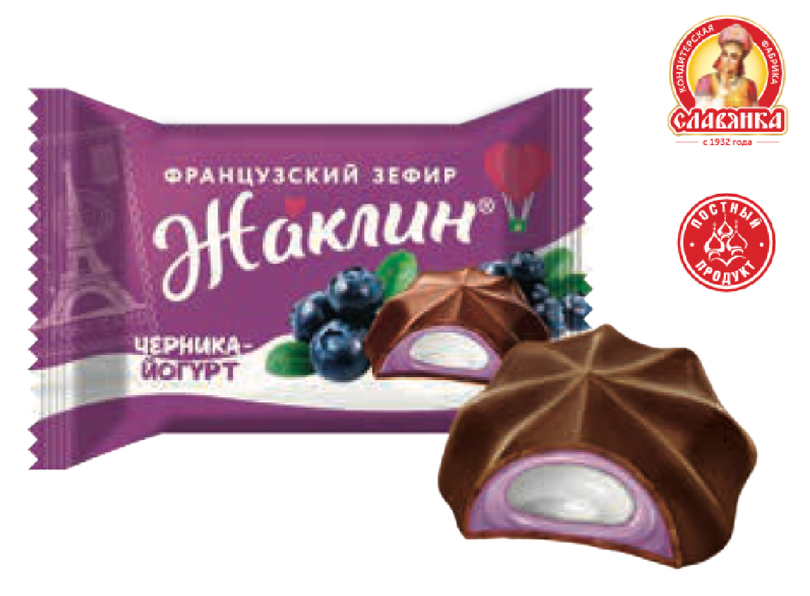 СЛВ КОН Жаклин французский зефир со вкусом Черника-йогурт пак 1000*6