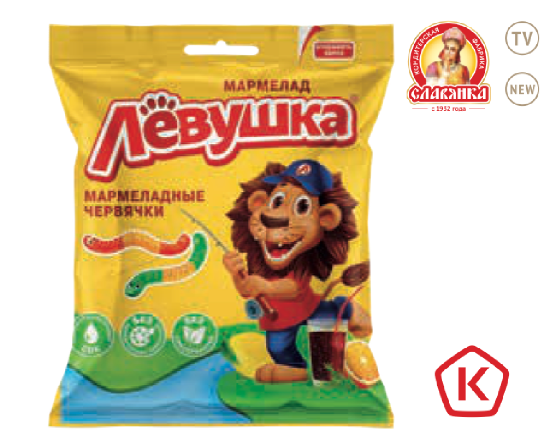 СЛВ МАР Лёвушка мармеладные червячки пак 500*10