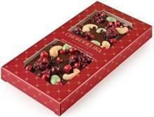 Шоколад темный с украшением "БРУСНИКА, вишня, кешью"