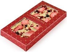 Шоколад белый с украшением "Клубника, вишня, карамель"